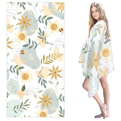SAMSIER Beach Towels Oversized Sandproof, 35”x71” Two-Sided Same Pattern, Extra Large Pool Bath Towel, Absorbent Quick Dry Lightweight Camping Travel Towels, Summer Ideal Gift Cover