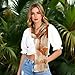E-Clover Fall Ginkgo Leaf Scarf for Women Lightweight Floral Print Scarves Fashion Shawl Wraps Brown Travel Scarf