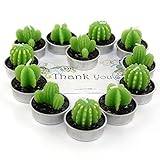 Ornerx Decorative Cactus Candles Tea Light Candles Set for Spa Wedding Party Home Decoration Valenti