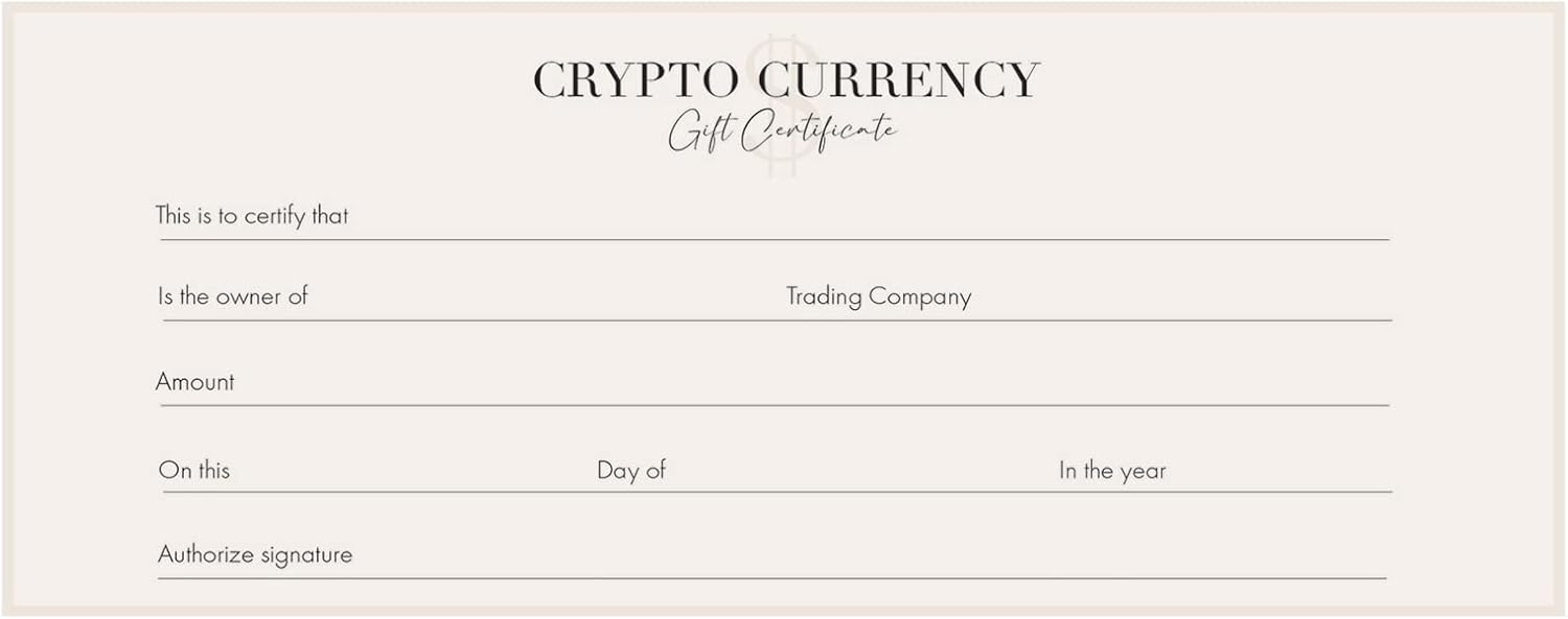 LUXPaper Crypto Gift Certificates - Physical Cote dIvoire | Ubuy