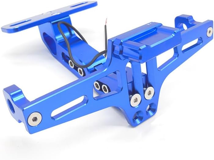Motorcycle Modified Airplane License Plate Frame for Suzuki GSX-R600, Adjustable Aluminium Alloy License Plate Frame Accessories, Blue