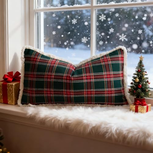 2 Pack Vintage Plaid Pillow Cover Christmas Pillow Case 19.69×11.81in - image 6