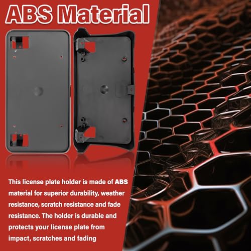 Image of License Plate Bracket Accessories for Chevrolet Chevy Silverado 1500 2016 2017 2018, Silverado 1500 LD 2019, Front Bumper License Plate Holder Replacement Frame Black Mount