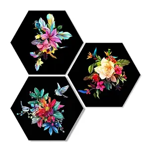 Sketchfab Motivational Quotes Designer Decorative Wall Art | Beautiful Painting Hanging Decorative Items Set of 3 Pieces, 17 INCH (2530222) Multicolor