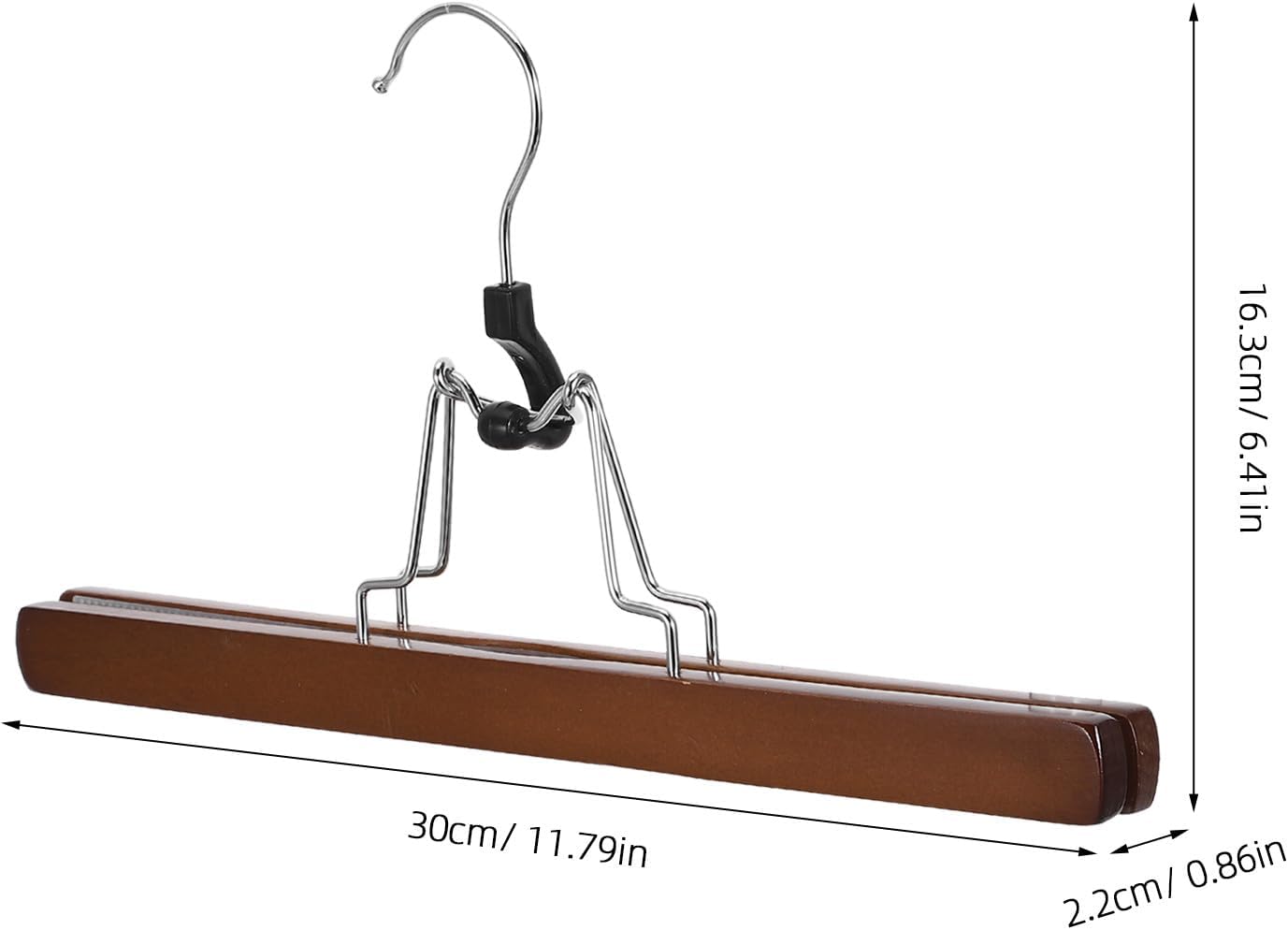 Wooden Skirt Hangers: Hair Extension Hanger Non Slip Wood Clamp with Silicone Padded - Space-Saving Hanging Clamp for Jeans Skirts Shorts Wigs