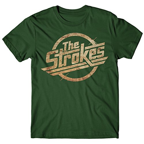 LaMAGLIERIA Camiseta Hombre The Strokes - Grunge Logo t-Shirt Indie Rock 100% algodòn, M, Verde