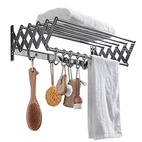 Porte-serviette pour salle de bain 80 cm résistant à la rouille et pliant