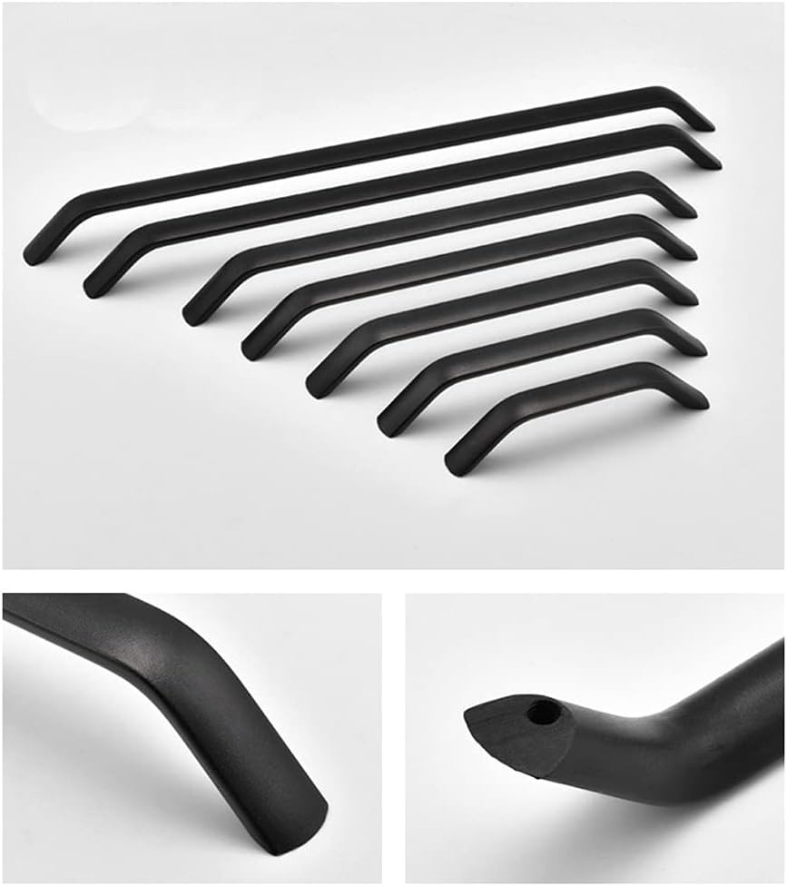 ANSIEDIO 2pcs Black Cupboard Handles Drawer Handles Kitchen Cabinet Door Handles Aluminum Alloy Bow Pull Handle (Hole Spacing 128 mm) - Image 4