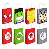 16 Pcs Superhero Party Gift Bags,Hero Theme Goodie Bags for Birthday Party Supplies Party...