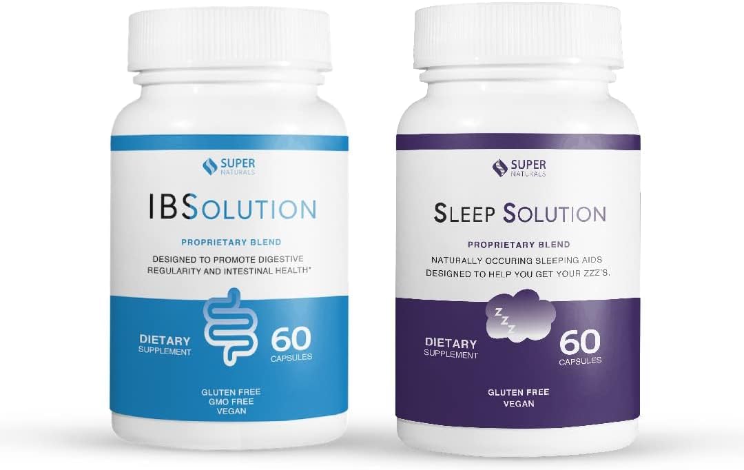 IBSolution & Sleep Aid for Adults Bundle | All-Natural Supplement to Support Digestive Health | Sleep Aid for Adults, Supports Better Sleep