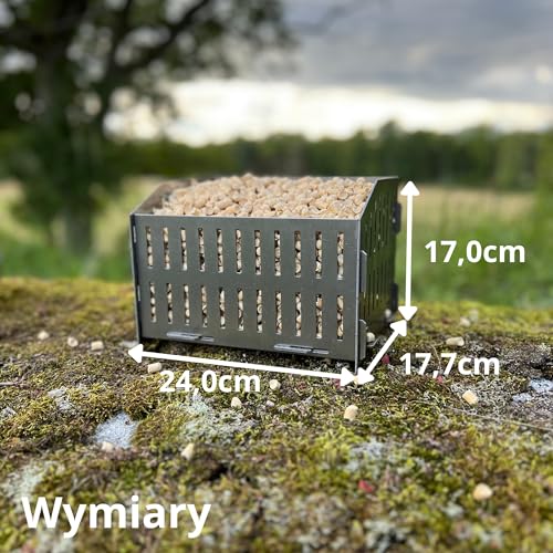 USEFUL SWEDEN Palnik na pellet - Spalaj pellety drzewne w piecu na drewno lub otwartym kominku, szwedzka stal, 17,7 x 24,0 x 17,0 cm głębokość x szerokość x wysokość, 2kg, Kuchenka kempingowa