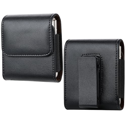 for Motorola RAZR, for Samsung Z Flip Case, with Belt Loop 360° rotatable, Magnetic Closure Leathers Case for Moto Razr/Plus/Ultra 2025 2024 2023, for Samsung Galaxy Z Flip 7/6/5/4/3 (Leathers-360°)