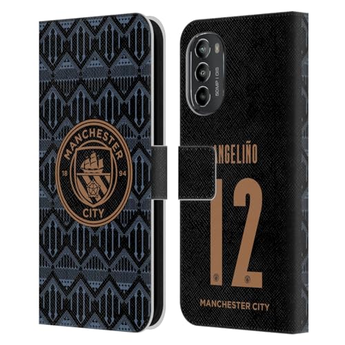 Head Case Designs Officially Licensed Manchester City Man City FC Angeliño 2020/21 Players Away Kit Group 2 Leather Book Wallet Case Cover Compatible with Motorola Moto G82 5G