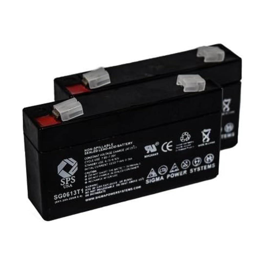 SPS Brand 6V 1.3Ah Replacement Battery for Datex-Ohmeda AS3 (2 Pack)