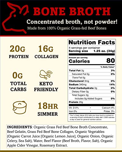 Brite Start Bone Broth - Beef Bone Broth - 4 Count - Keto Friendly Concentrate Packed with 16g Collagen, 20g Paleo Protein -Made from Grass Fed Beef Bones- Single Serve Packets - Image 5