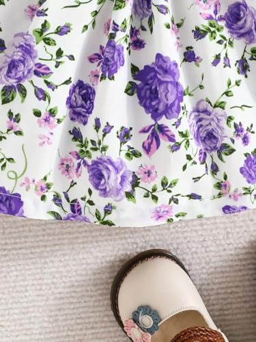 Image of Buy & Try by Dharmikaay Lycra Girl's Floral Printed Frock Dress for Girls Short Frock Baby Princess Wester Dress| Stylish Fancy Kids Clothing for Festival, Birthday, Fashion