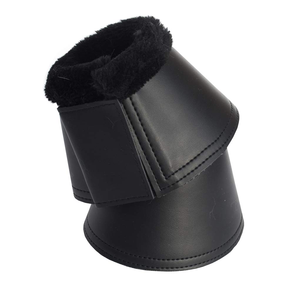 Rhinegold Fleece Trim Neoprene Over-Reach Boots-S-Bk/Bk