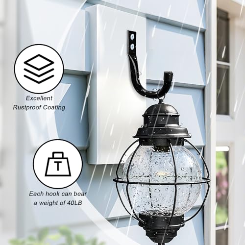 Image of KURUI Metal Wall Hooks for Hanging Heavy Duty, 6Pcs Garage Organization and Storage Hook for Extension Cord Tool Coat Backpack Bag, Large Utility J Hooks, Black Wall Mount Hanges for Outdoor Indoor