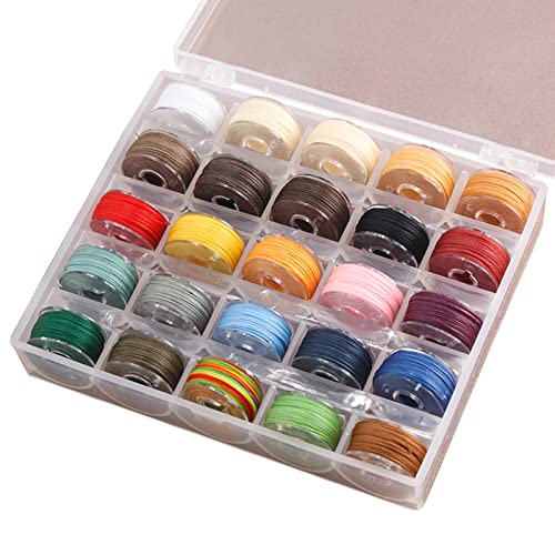 DY.2ten Lot de 25 Rouleaux de Cordon ciré, Fils cirés de Couleurs Assorties, 25 Couleurs en Polyester ciré pour Fabrication de Bijoux, Bracelets, Bracelets de Cheville, Perles Cover