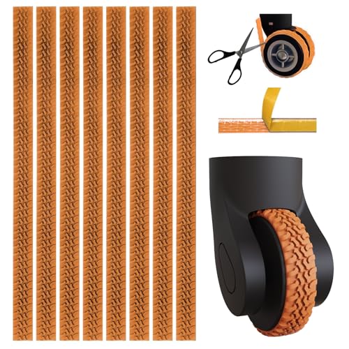 8pcs Luggage Wheels Covers, Suitcase Wheel Covers, Luggage Wheel Protector, Waterproof, Noise Reducing Protectors for Carry-Ons, Universal Fit, Essential Travel Accessories, Orange Y