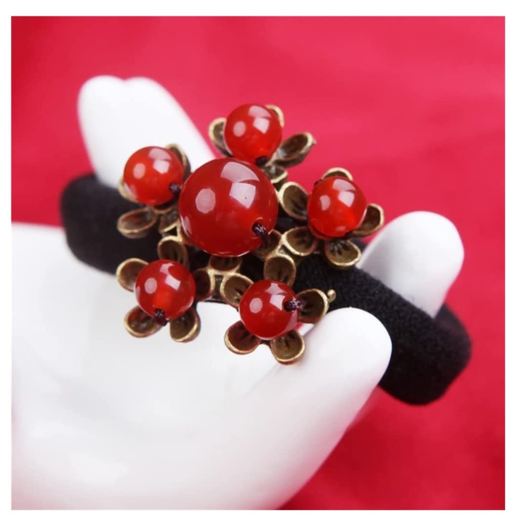 Feste Elastici Capelli Accessori Per Capelli Con Fiori Di Onice Da Donna Per Ragazze, Elastici Per, Corde Per, Cavallo Alla Moda Decorazione