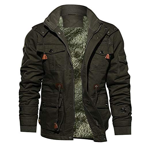 Cazadora Hombre Invierno,Cazadoras Calor Grueso Mangas Largas con Capucha Abrigo Ligera Cremalleras Moda Chaquetas De Plumas Hombre Moda Casual Béisbol Chaqueta Grueso Parka Color Sólido Moda
