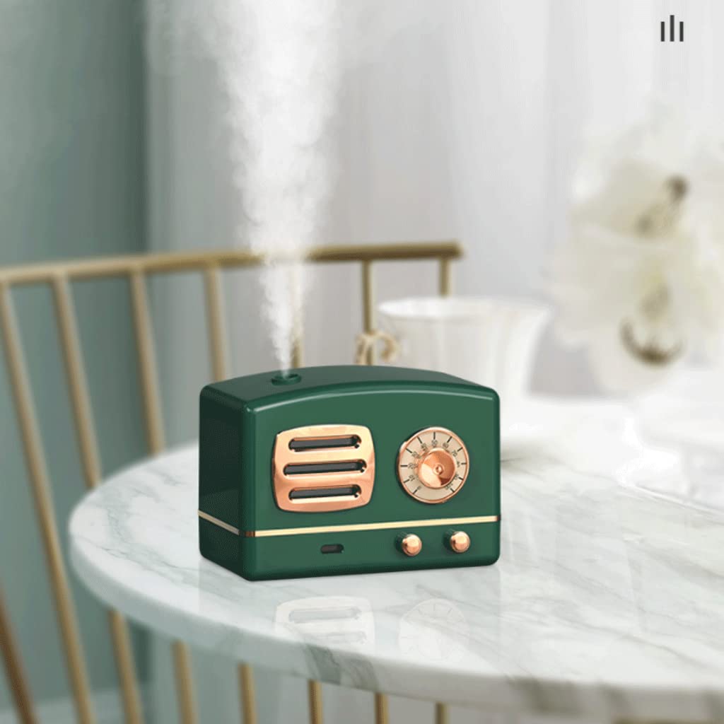 Amélioré Diffuseur d'huiles essentielles de Radio rétro, humidificateur à ultrasons 200 ML, Petit Portable, Aide au Sommeil aromathérapie, veilleuse à 7 Couleurs LED Relaxer