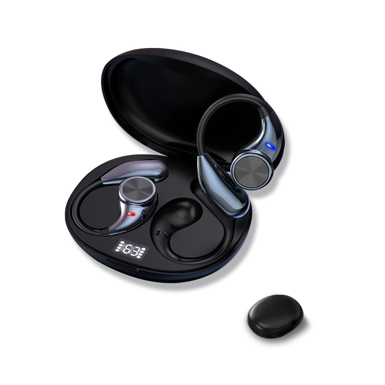 KOMPSEN AI Translation Earbuds Real Time,144 Language Bluetooth Open-Ear Translator Earbuds Compatible with App iOS and Android for Sports Travel