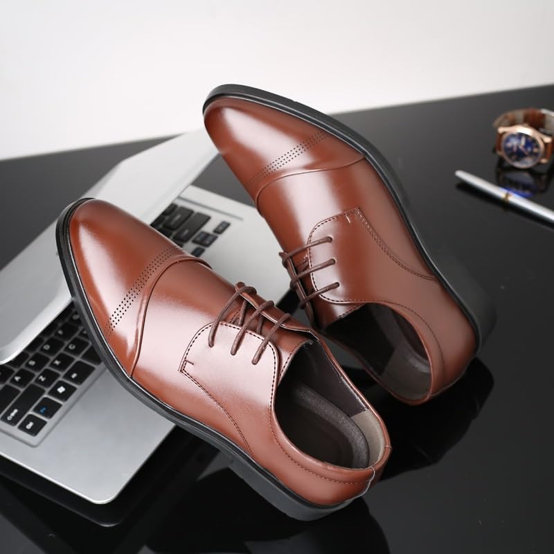 Men Shoes Dress Lace-up Luxury Wedding Shoes Vintage Leather Platform Oxfords Shoes2