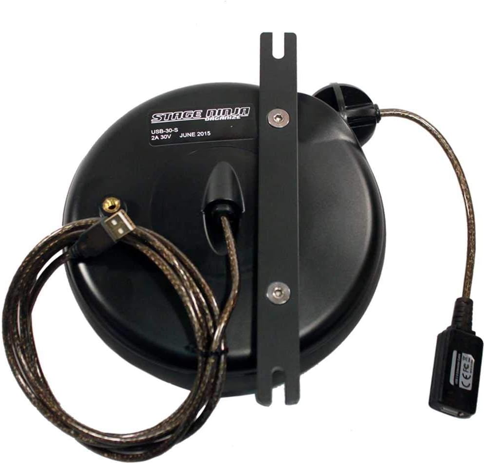 USB-25-S 25 ft Retractable USB 2.0 Cable Reel - Male to Female Repeater - Pro-Grade, Mountable, for Stage, Studio, and AV Systems