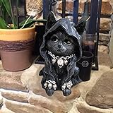 QZFSL Black Cat Sculpture Gargoyle Figurine Magic Hat Kitten for Cute Halloween Decor & Garden...