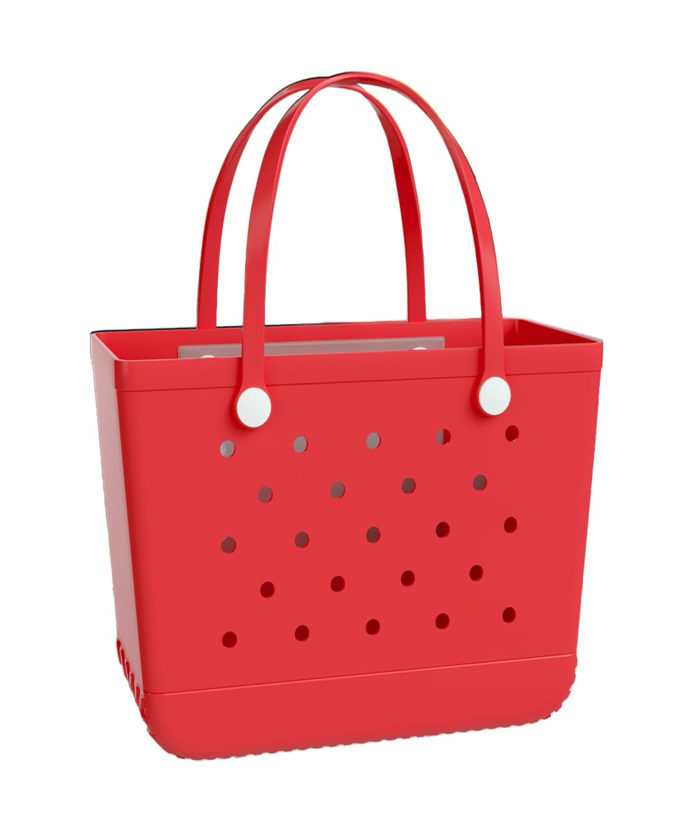 Geemoo X-Large Beach Bag Rubber Tote Bag, Waterproof Zipper Inner Bag, Washable Durable Tote Bag, Leisure Bag,Storage Bag