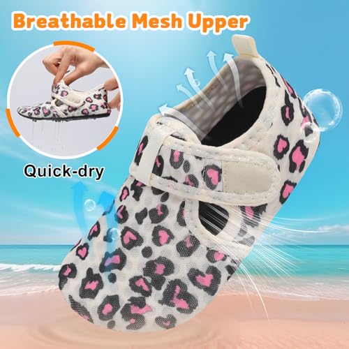 Image of LeIsfIt Kids Water Shoes Girls Boys Quick Dry Aqua Socks Breathable Swim Shoes Non-Slip Barefoot Socks for Beach Surf