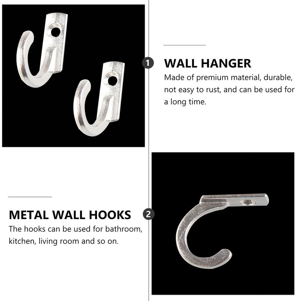 20pcs Mini Retro Zinc Alloy Wall Hooks, Metal Coat and Organizer Hangers for Home, Bathroom, and Cabinet Use, Silver Small Wall Door Hooks for Hanging Robes and Towels