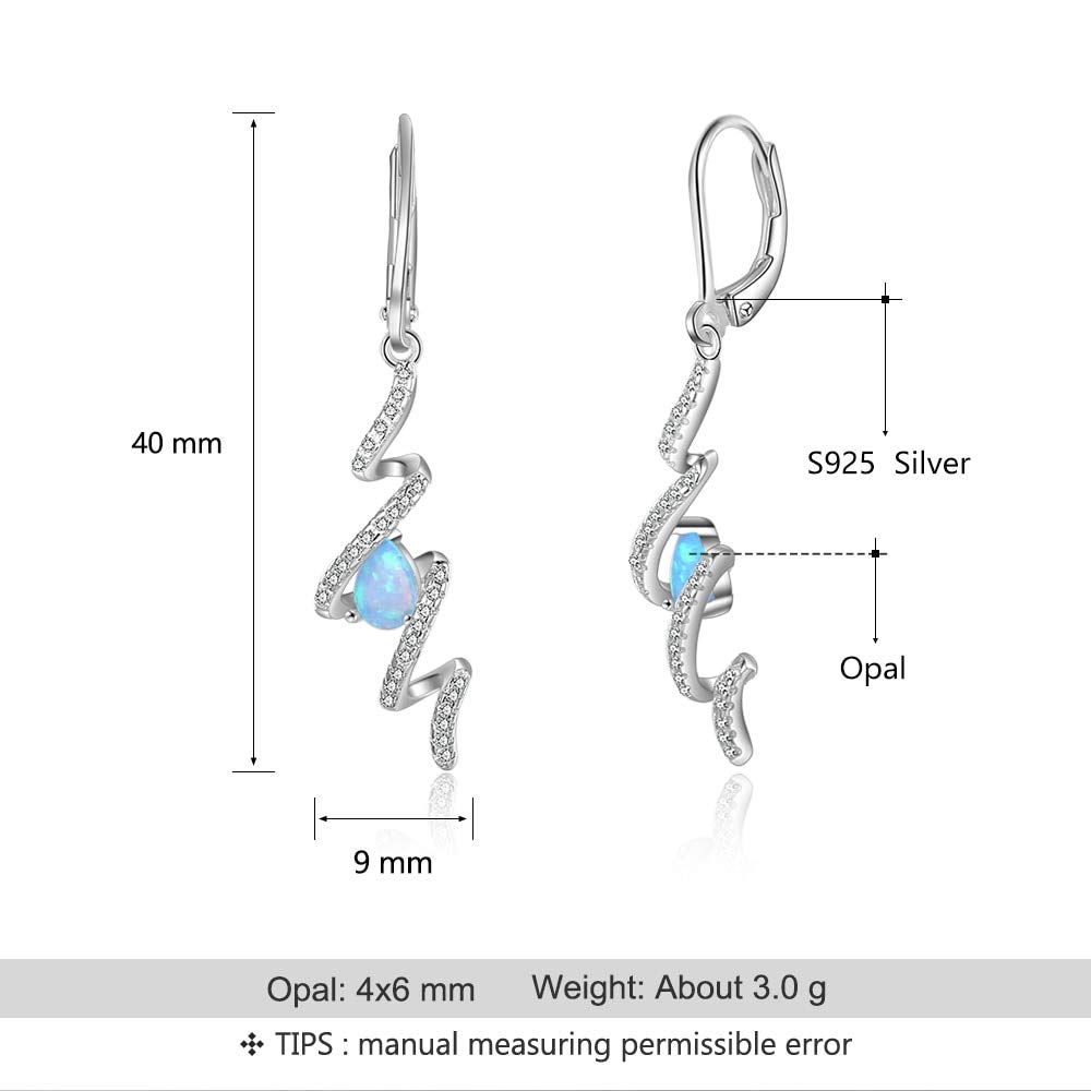 Hochzeit Brautschmuck Sets Twist Spiral Drop Ohrringe Anhänger Halsketten Blau Opal Schmuck Sets Zubehör Geschenk