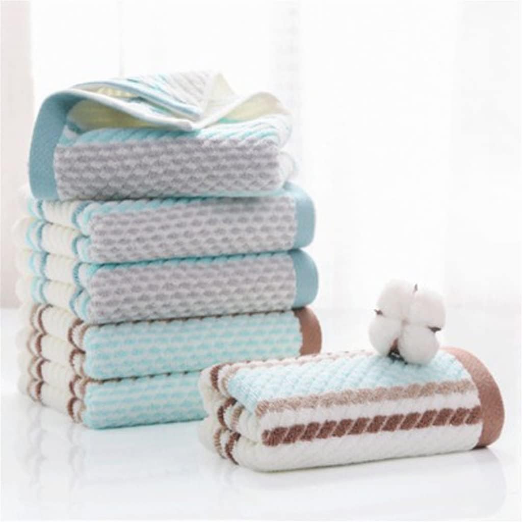 Color Striped Stripes face Towel Thickened Soft Bath Household Beach Hand Non-Fading Towel Set(D)