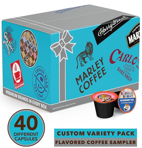 Image of Crazy Cups Flavored Coffee Pods Variety Pack, Fully Compatible With All Keurig Flavored K Cups Brewers, Coffee Sampler, 40 Count