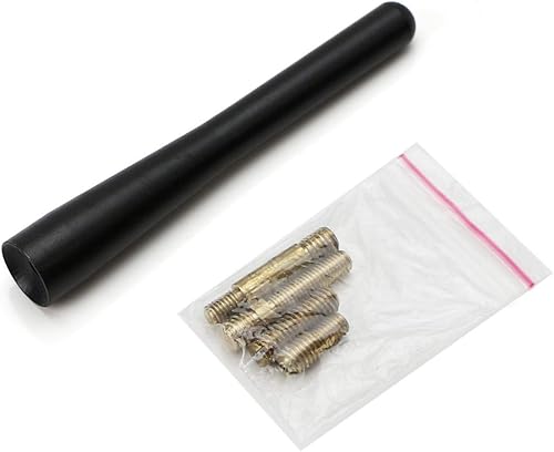 Miniatura 5 de iJDMTOY Juego de antena de radio corta de 4 pulgadas compatible con Ford Toyota DodgeRAM, camiones Nissan, acabado negro mate