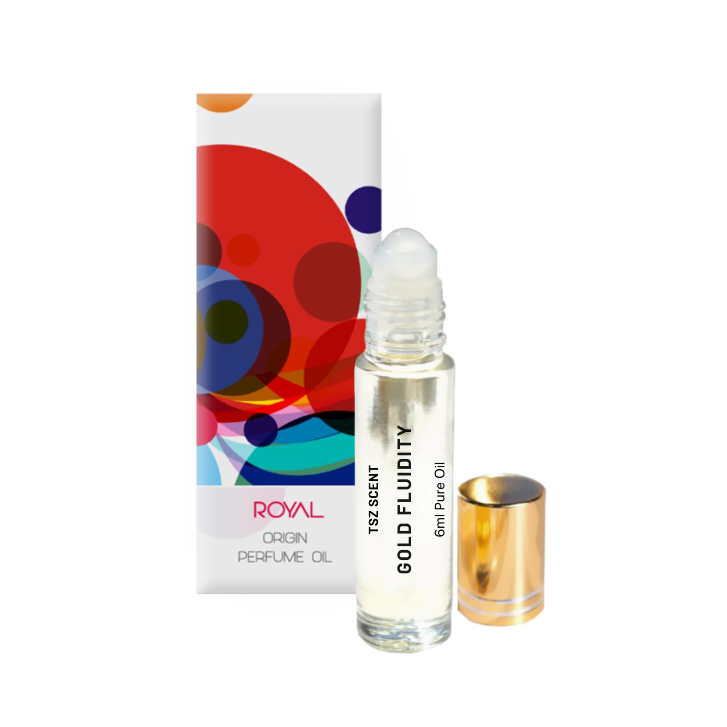 Gold Fluidity - Unisex Perfume Oil Roll-On, 6ml - Vanilla Amber Woody Essence - Impression of Gentle Fluidity Gold
