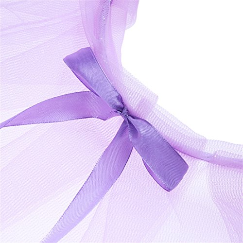 Edtoy Girls Lace Veil Ribbon Floral Rose Hair Wreath Garland Wedding Hairband Flowers (Purple)4