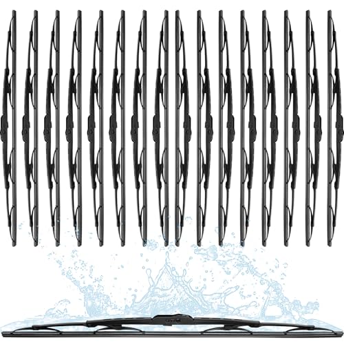 Image of BBTO 16 Pack Wiper Blades 24 Inch Silicone Windshield Wipers | All Season, Durable, Automotive Replacement Wiper Blades, Driver Passenger Side Compatible, for Car Front Windshield U /J Hook