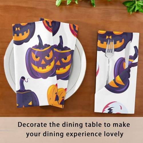 Servilletas de Tela Halloween Calabaza Multicolor x6 miniatura 7