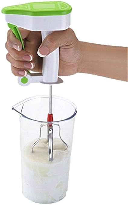 RYZON Power Free Non Electric Hand Blender for Making lassi, Soup, chocomilk etc, Plastic Beater for Kitchen use (Multicolor)01