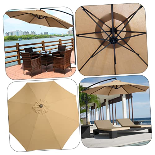 Unomor Sun Umbrella Outdoor Umbrella Canopy Umbrella Replacement Canopy Half Round Umbrella Umbrella Cover Beach Umbrella Canopy Patio Umbrella Replacement Canopy Khaki Sun Umbrella Shade #TOP4