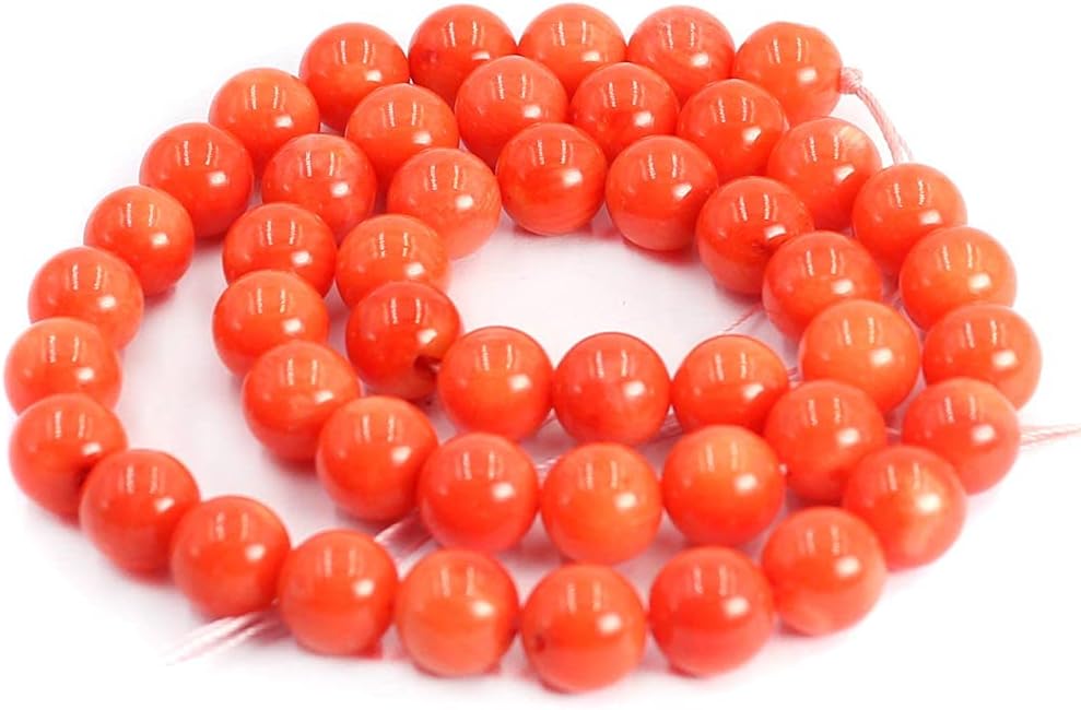 Jewelry Making Natural 2 3 4 6 8mm Round Orange Sea Bamboo Coral Gemstone Spacer Beads Strand 15" (8mm)