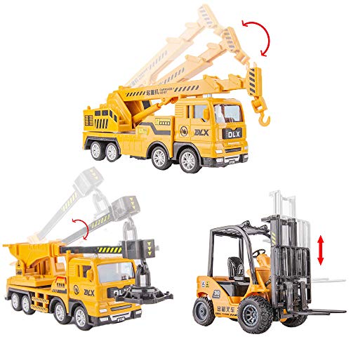 TGRCM-CZ Port Scene Vehicle Play Set, Gantry Crane, Trucks, Container, Forklift, Toys for Kids Boys Girls Gifts