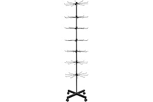 Spacious 7-Tier Black Keychain Rack for Retail Display