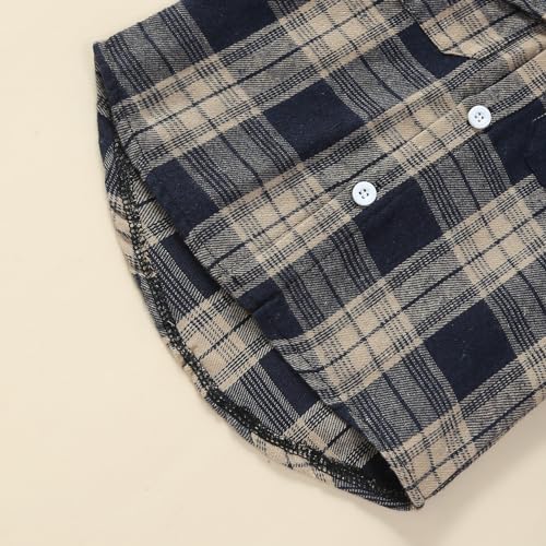 Image of Toddler Baby Boy Fall Winter Clothes Long Sleeve Plaid Hooded Sweatshirt Ripped Holes Jeans Set 1-5 Years Old