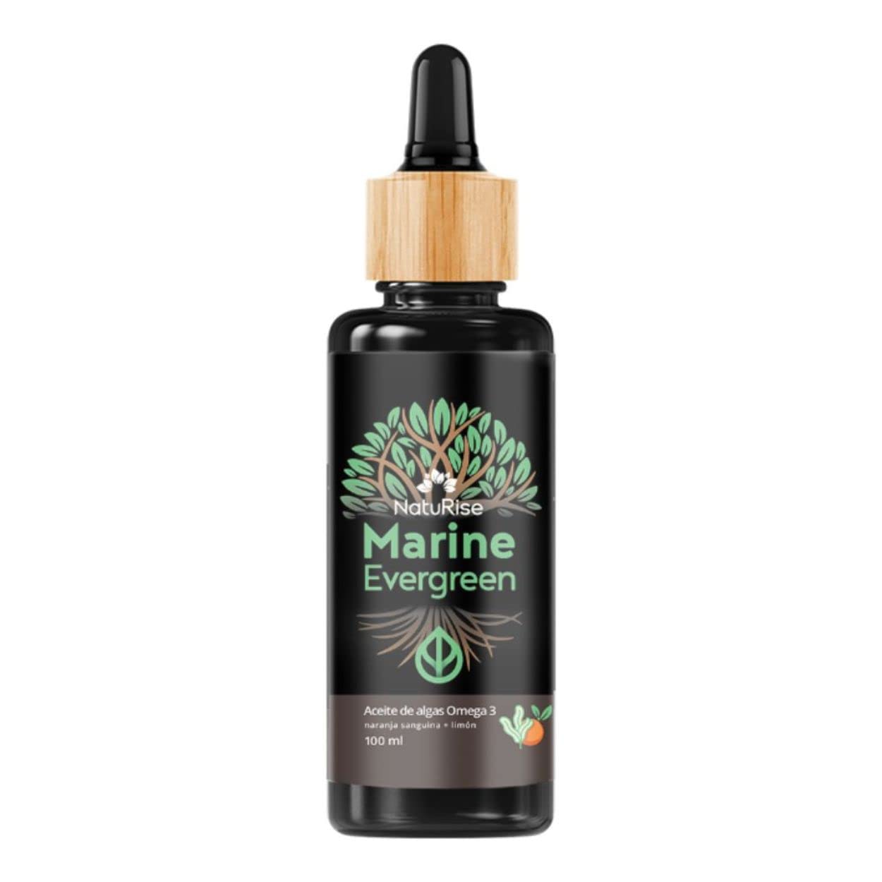 NatuRise® Omega 3 Vegano - Aceite de algas - 1822mg de DHA, EPA y DPA - Dosis alta - Probado en laboratorio - Forma de triglicéridos - Pipeta con escala de dosificación - Vidrio UV