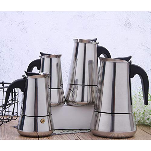 Baoblaze Cafeteira Italiana Cafeteira Moka Pot Prata 4 Tamanhos - 6 Taça